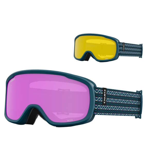 Gogle zimowe GIRO MOXIE HARBOR BLUE SEQUENCE (Cylindryczne) (szyba AMBER PINK 19-42% S2 + YELLOW 77% S1) (NEW 2023/2024).