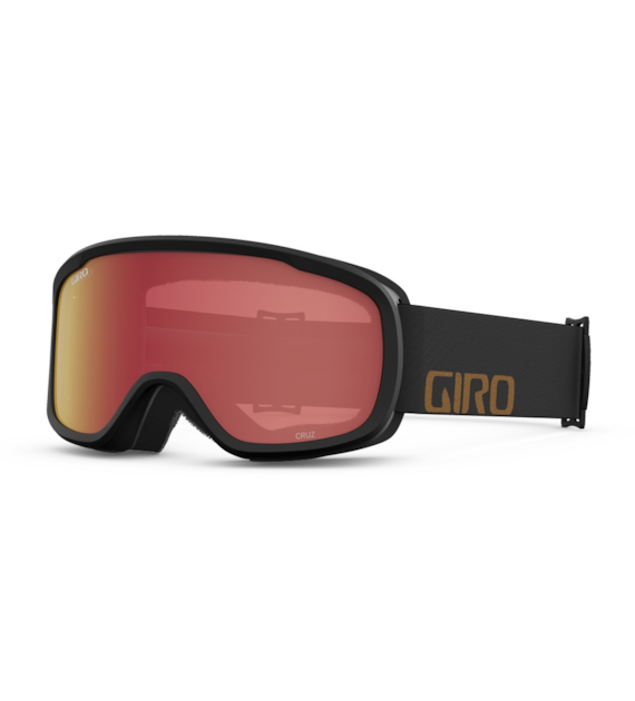 Gogle zimowe GIRO CRUZ CAMP TAN WORDMARK (OTG) (Cylindryczne) (Szyba lustrzana kolorowa AMBER SCARLET 19-42% S2 (NEW 2023/2024)