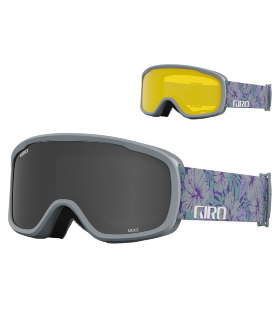 Gogle zimowe GIRO MOXIE GREY BOTANICAL (Cylindryczne) (szyba ULTRA BLACK + YELLOW 77% S1) (NEW 2023/2024).