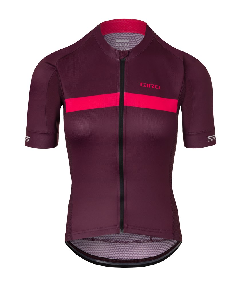 Koszulka męska GIRO CHRONO JERSEY krótki rękaw dark cherry / raspberry stripe roz. L (NEW 2024)