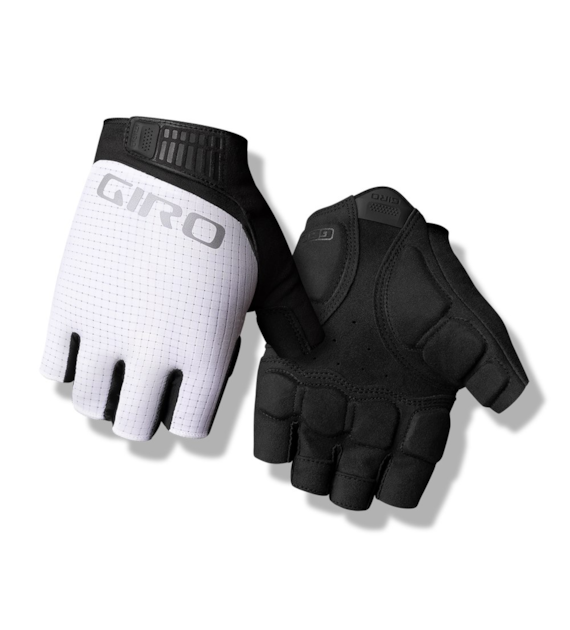 Rękawiczki męskie GIRO BRAVO II GEL krótki palec white roz. L (obwód dłoni 229-248 mm / dł. dłoni 189-199 mm) (NEW 2026)