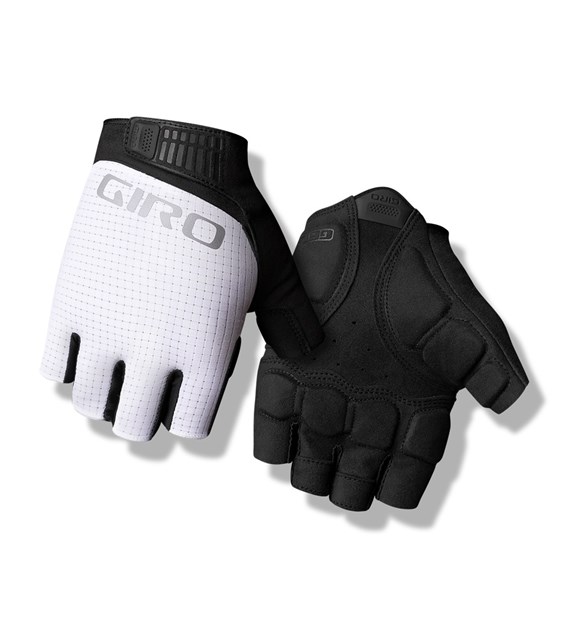 Rękawiczki męskie GIRO BRAVO II GEL krótki palec white roz. XXL (obwód dłoni od 267 mm / dł. dłoni od 211 mm) (NEW 2025)