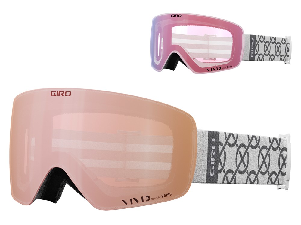 Gogle zimowe GIRO CONTOUR RS WHITE MONOGRAM (Szyba lustrzana kolorowa VIVID-Carl Zeiss ROSE GOLD 00% S3 + Szyba lustrzana kolorowa VIVID-Carl Zeiss INFRARED 58% S1) (NEW 2024/2025)