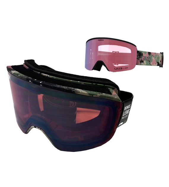 Gogle zimowe GIRO AXIS GREEN MARBLE (OTG) (Cylindryczne) (Szyba lustrzana kolorowa VIVID-Carl Zeiss VIVID PETROL 19-42% S2 + Szyba lustrzana kolorowa VIVID-Carl Zeiss INFRARED 58% S1) (NEW 2024/2025)