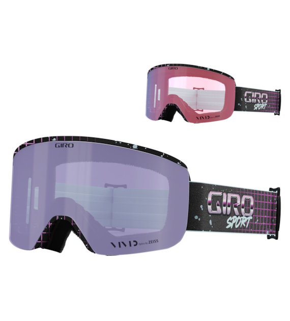 Gogle zimowe GIRO AXIS PURPLE SYNDROME (OTG) (Cylindryczne) (Szyba lustrzana kolorowa VIVID-Carl Zeiss VIVID HAZE 8-18% VLT S3 + Szyba lustrzana kolorowa VIVID-Carl Zeiss INFRARED 58% S1) (NEW 2024/2025)