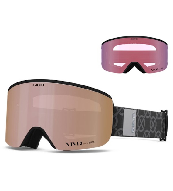 Gogle zimowe GIRO ELLA BLACK MONOGRAM (Cylindryczne) (szyba VIVID ROSE GOLD 19-42% S2 + VIVID INFRARED 62% S1) (NEW 2024/2025).