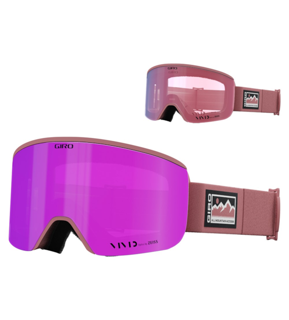 Gogle zimowe GIRO ELLA ROSE ACCESS (Cylindryczne) (szyba VIVID PINK 00% S2 + VIVID INFRARED 62% S1) (NEW 2024/2025).