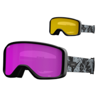 Gogle zimowe GIRO SAGEN BLACK & GREY BOTANICAL LX (OTG) (Cylindryczne) (szyba AMBER PINK 19-42% S2 + szyba YELLOW 00% S2) (NEW 2024/2025)