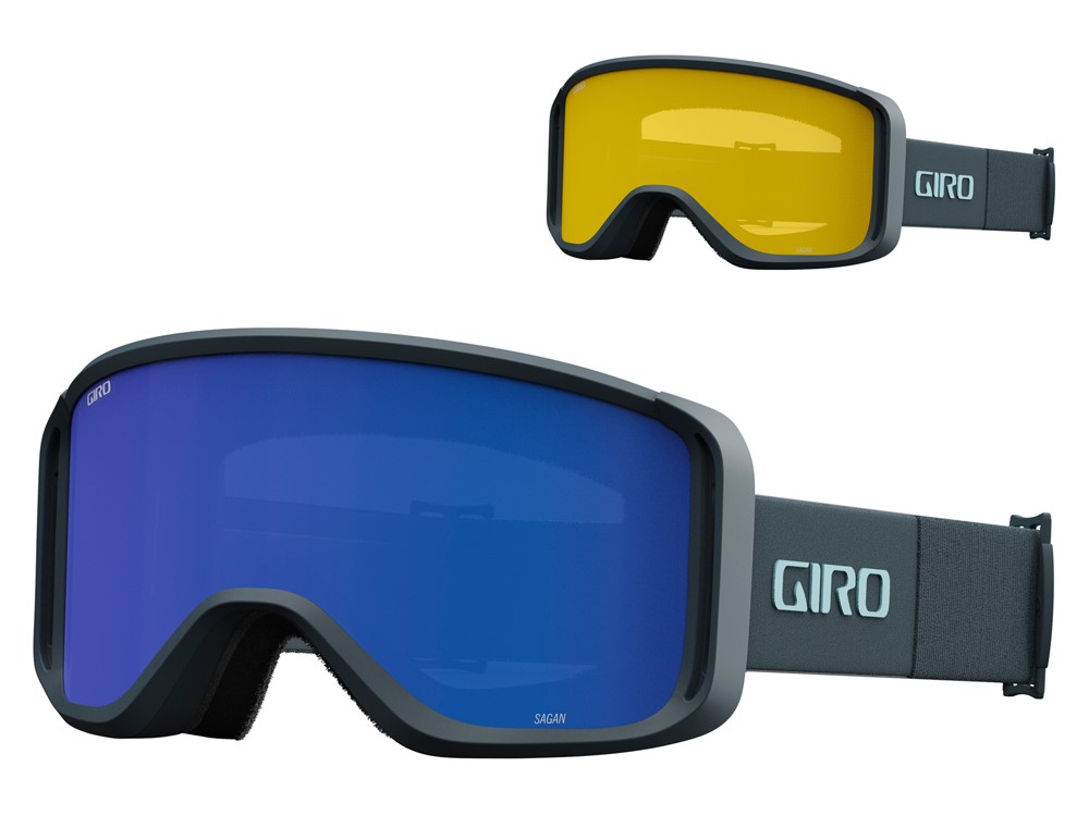 Gogle zimowe GIRO SAGEN DARK SHARK THIRDS (szyba Grey Cobalt  8-18% S3 + szyba YELLOW 71% S1) (NEW 2024/2025)