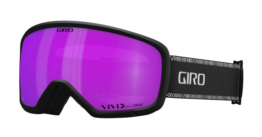 Gogle zimowe GIRO MILLIE BLACK & WHITE CHUTE (szyba VIVID PINK 00% S2) (NEW 2024/2025)