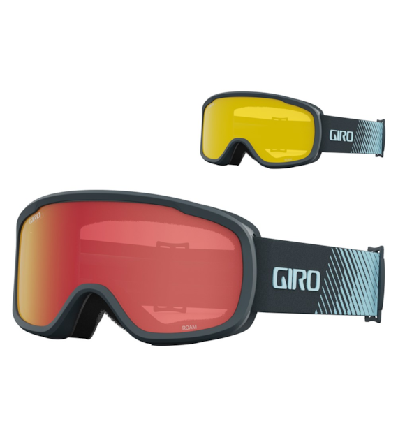 Gogle zimowe GIRO ROAM DARK SHARK LIGHT STREAKER (OTG) (Cylindryczne) (szyba AMBER SCARLET 19-42% S2 + YELLOW 77% S1) (NEW 2024/2025)