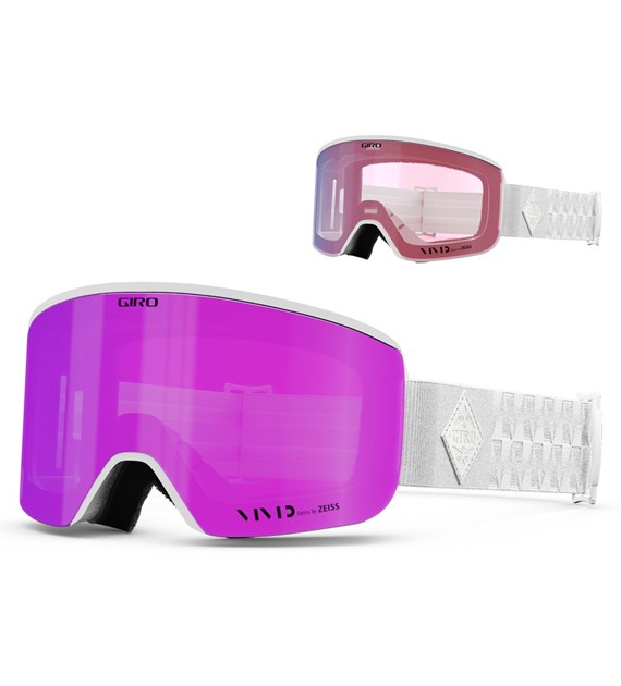 Gogle zimowe GIRO ELLA WHITE BLISS (Cylindryczne) (szyba VIVID PINK 00% S2 + VIVID INFRARED 62% S1) (NEW 2024/2025).
