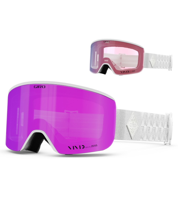 Gogle zimowe GIRO ELLA WHITE BLISS (Cylindryczne) (szyba VIVID PINK 00% S2 + VIVID INFRARED 62% S1) (NEW 2024/2025).