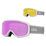 Gogle zimowe GIRO MOXIE WHITE GREY CHUTE (Cylindryczne) (szyba AMBER PINK 19-42% S2 + YELLOW 77% S1) (NEW 2024/2025).