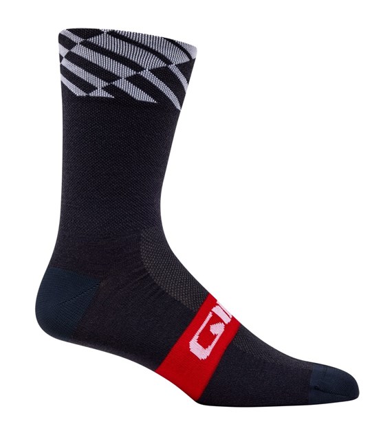 Skarpety GIRO SEASONAL MERINO red/white charcoal roz. L (43-45) (NEW 2025)