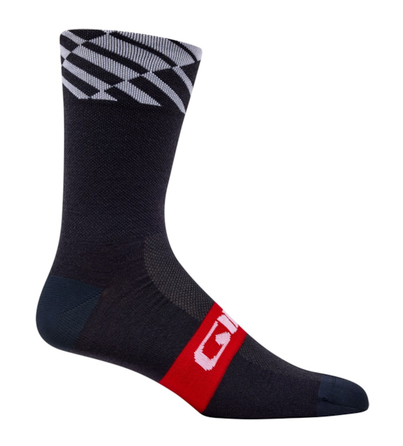 Skarpety GIRO SEASONAL MERINO red/white charcoal roz. L (43-45) (NEW 2025)