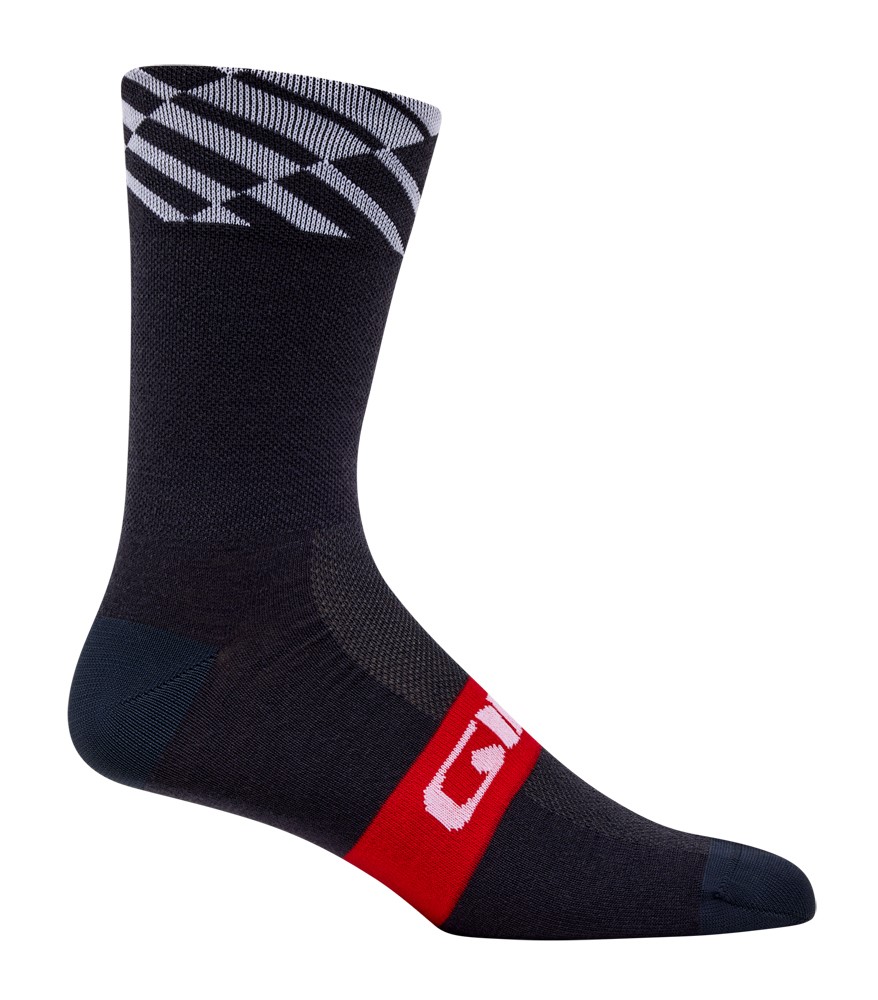 Skarpety GIRO SEASONAL MERINO red/white charcoal roz. L (43-45) (NEW 2025)
