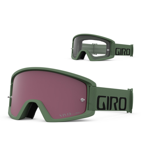 Gogle GIRO TAZZ MTB hedge green (Szyba kolorowa VIVID-Carl Zeiss TRAIL S2 + Szyba Przeźroczysta 99% S0).