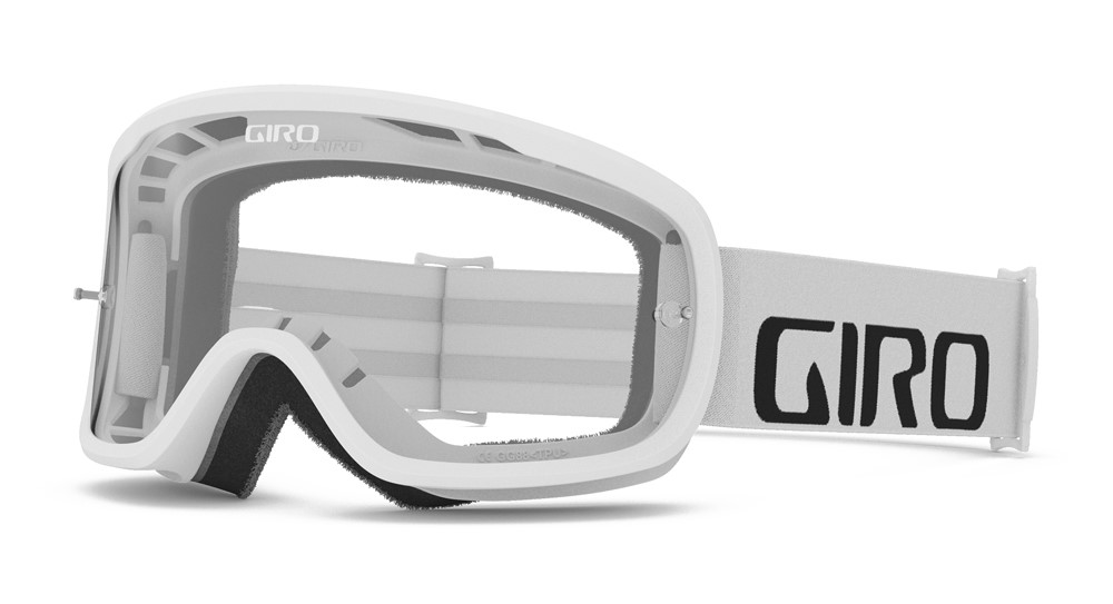 Gogle GIRO TEMPO MTB white (Szyba Przeźroczysta 99% S0) mocowanie pod zrywki (NEW)