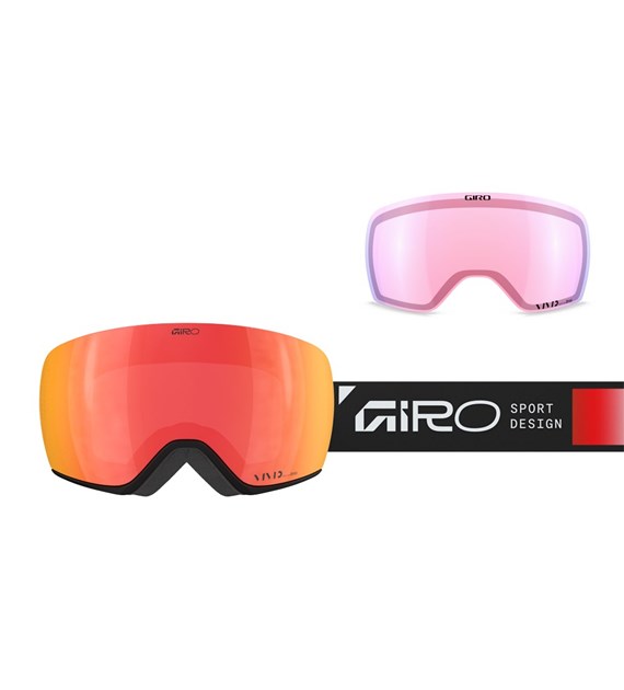 Gogle zimowe GIRO ARTICLE II SLIDE BLACK (Szyba lustrzana kolorowa VIVID-Carl Zeiss EMBER 19-42% S2 + Szyba lustrzana kolorowa VIVID-Carl Zeiss INFRARED 43-79% S1) (NEW 2024/2025)