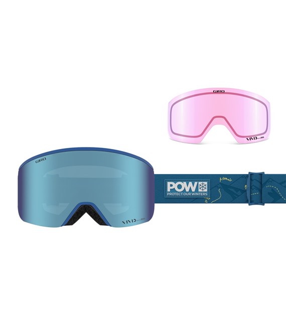 Gogle zimowe GIRO AXIS POW (OTG) (Cylindryczne) (Szyba lustrzana kolorowa VIVID-Carl Zeiss ROYAL 19-42% S2 + Szyba lustrzana kolorowa VIVID-Carl Zeiss INFRARED 43-79% S1) (NEW 2025/2026)