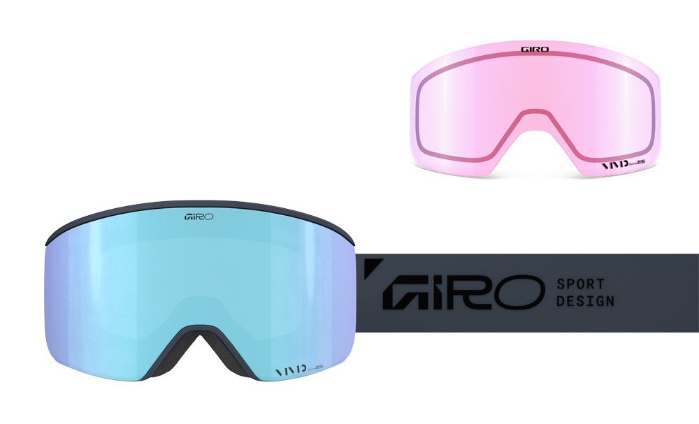 Gogle zimowe GIRO AXIS INDIGO STACKED (Szyba lustrzana kolorowa VIVID-Carl Zeiss ROYAL 19-42% S2 + Szyba lustrzana kolorowa VIVID-Carl Zeiss INFRARED 43-79% S1) (NEW 2025/2026)