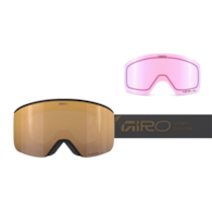 Gogle zimowe GIRO AXIS MIDNIGHT BROWN STACKED (OTG) (Cylindryczne) (Szyba lustrzana kolorowa VIVID-Carl Zeiss PETROL 8-18% S3 + + Szyba lustrzana kolorowa VIVID-Carl Zeiss INFRARED 43-79% S1) (NEW 2025/2026)