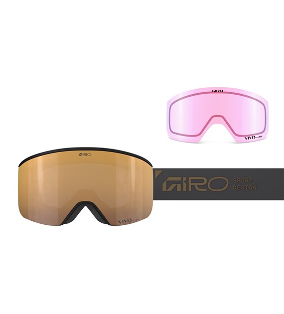 Gogle zimowe GIRO AXIS MIDNIGHT BROWN STACKED (OTG) (Cylindryczne) (Szyba lustrzana kolorowa VIVID-Carl Zeiss PETROL 8-18% S3 + + Szyba lustrzana kolorowa VIVID-Carl Zeiss INFRARED 43-79% S1) (NEW 2025/2026)