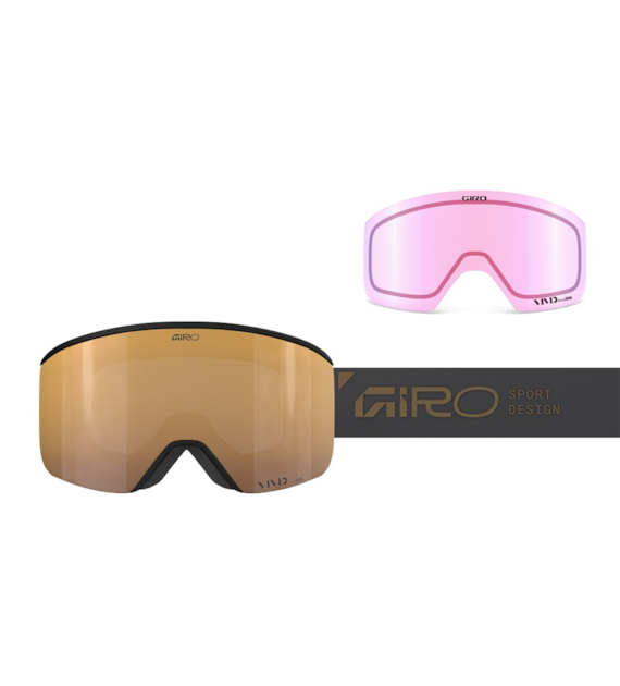 Gogle zimowe GIRO AXIS MIDNIGHT BROWN STACKED (OTG) (Cylindryczne) (Szyba lustrzana kolorowa VIVID-Carl Zeiss PETROL 8-18% S3 + + Szyba lustrzana kolorowa VIVID-Carl Zeiss INFRARED 43-79% S1) (NEW 2025/2026)