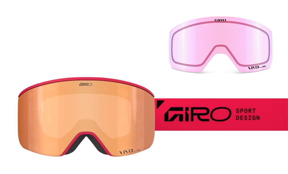 Gogle zimowe GIRO AXIS GLACIER RED STACKED (Szyba lustrzana kolorowa VIVID-Carl Zeiss COPPER 19-42% S2 + Szyba lustrzana kolorowa VIVID-Carl Zeiss INFRARED 58% S1) (NEW 2025/2026)
