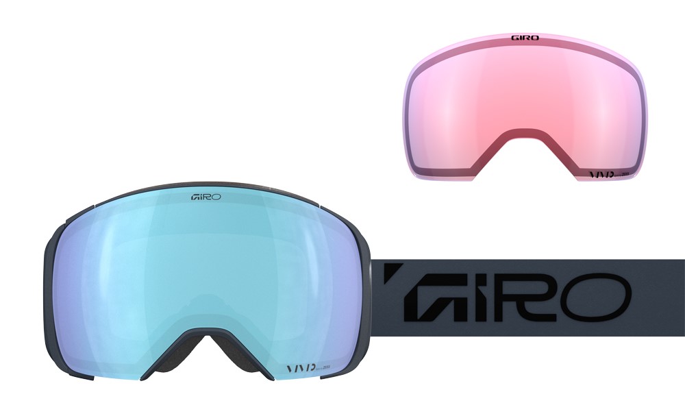 Gogle zimowe GIRO COMP INDIGO WORDMARK (Szyba lustrzana kolorowa VIVID-Carl Zeiss ROYAL 19-42% S2 + Szyba lustrzana kolorowa VIVID-Carl Zeiss INFRARED 43-79% S1) (NEW 2025/2026)