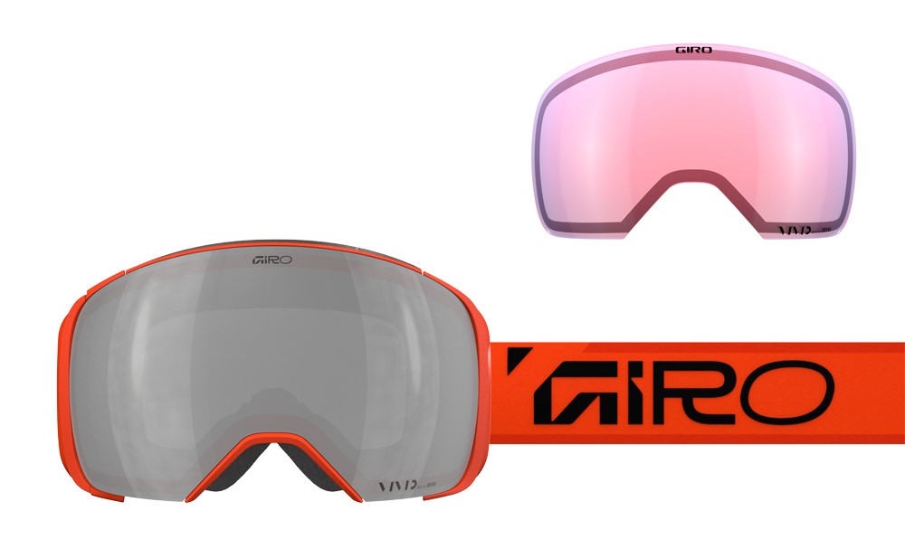 Gogle zimowe GIRO COMP ORANGE WORDMARK (Szyba lustrzana kolorowa VIVID-Carl Zeiss ONYX 8-18% S3 + Szyba lustrzana kolorowa VIVID-Carl Zeiss INFRARED 43-79% S1) (NEW 2025/2026)
