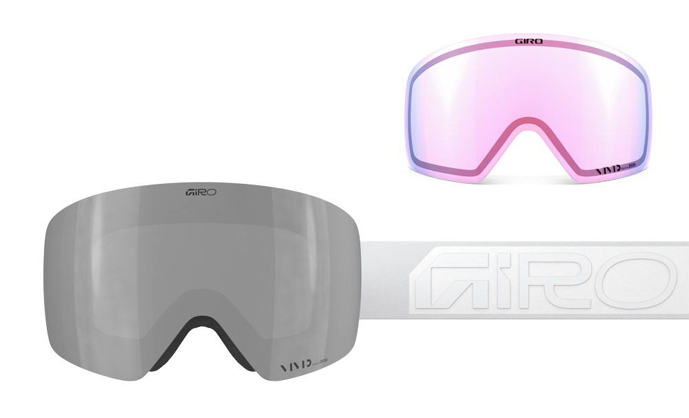 Gogle zimowe GIRO CONTOUR WHITE WORDMARK (Szyba lustrzana kolorowa VIVID-Carl Zeiss ONYX 8-18% S3 + Szyba lustrzana kolorowa VIVID-Carl Zeiss INFRARED 43-79% S1) (NEW 2025/2026)