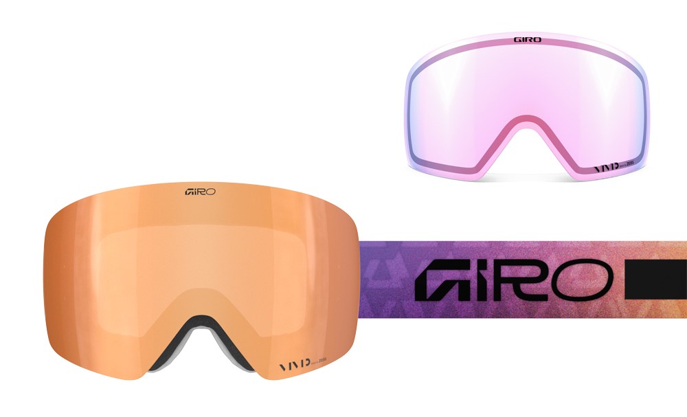 Gogle zimowe damskie GIRO CONTOUR RS MULTI FADED CRYSTALS (Szyba lustrzana kolorowa VIVID-Carl Zeiss COPPER 19-42% S2 + Szyba lustrzana kolorowa VIVID-Carl Zeiss INFRARED 58% S1) (NEW 2025/2026)