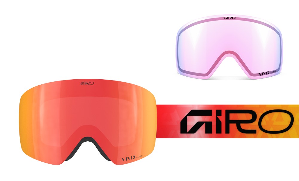 Gogle zimowe GIRO CONTOUR RS RED FADED FRAGMENTS (Szyba lustrzana kolorowa VIVID-Carl Zeiss EMBER 19-42% S2 + Szyba lustrzana kolorowa VIVID-Carl Zeiss INFRARED 43-79% S1) (NEW 2025/2026)