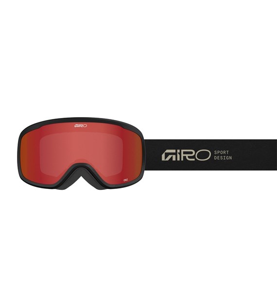 Gogle zimowe GIRO CRUZ BLACK TAN STACKED (OTG) (Cylindryczne) (Szyba lustrzana kolorowa AMBER SCARLET 19-42% S2) (NEW 2025/2026)