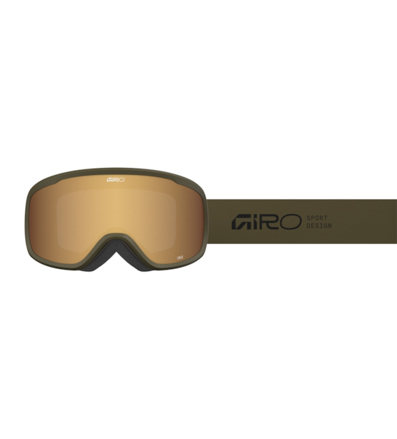 Gogle zimowe GIRO CRUZ OLIVE GREEN STACKED (OTG) (Cylindryczne) (Szyba lustrzana kolorowa AMBER GOLD 19-42% S2) (NEW 2025/2026)