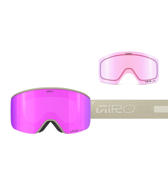 Gogle zimowe GIRO ELLA STONE RAILS (Cylindryczne) (Szyba lustrzana kolorowa VIVID-Carl Zeiss PINK 19-42% S2 + VIVID INFRARED 43-79% S1) (NEW 2025/2026).
