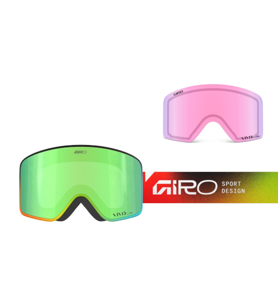 Gogle zimowe GIRO METHOD MULTI FADED (Cylindryczne) (Szyba lustrzana kolorowa VIVID-Carl Zeiss EMERALD 19-42% S2 + Szyba lustrzana kolorowa VIVID-Carl Zeiss INFRARED 58% S1) (NEW 2025/2026)
