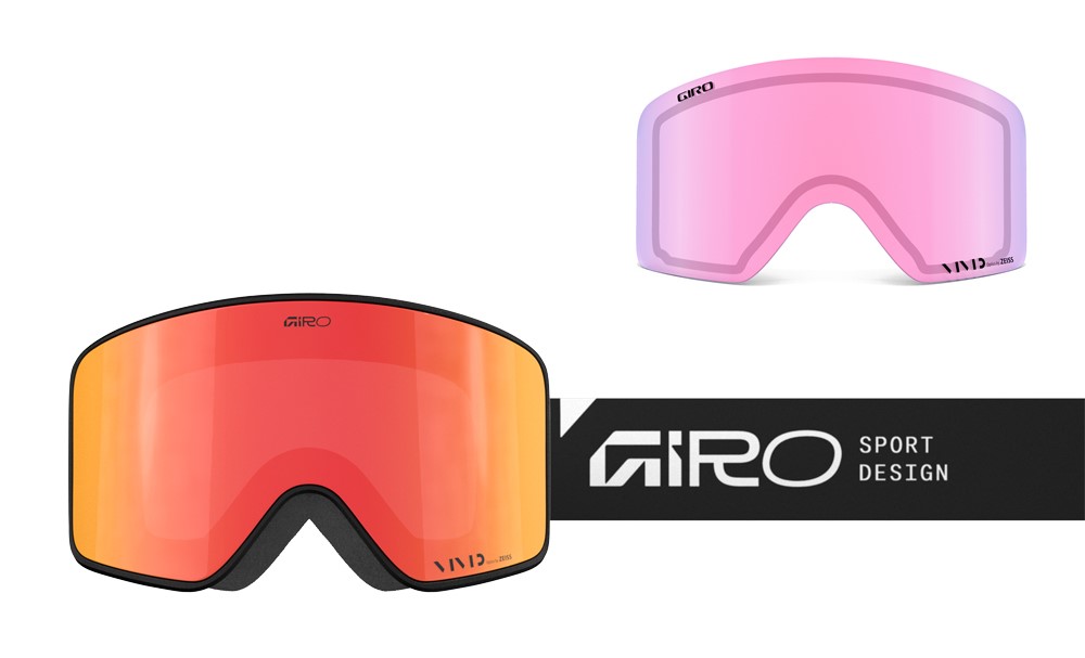 Gogle zimowe GIRO METHOD BLACK STACKED (Szyba lustrzana kolorowa VIVID-Carl Zeiss EMBER 19-42% S2 + Szyba lustrzana kolorowa VIVID-Carl Zeiss INFRARED 43-79% S1) (NEW 2025/2026)