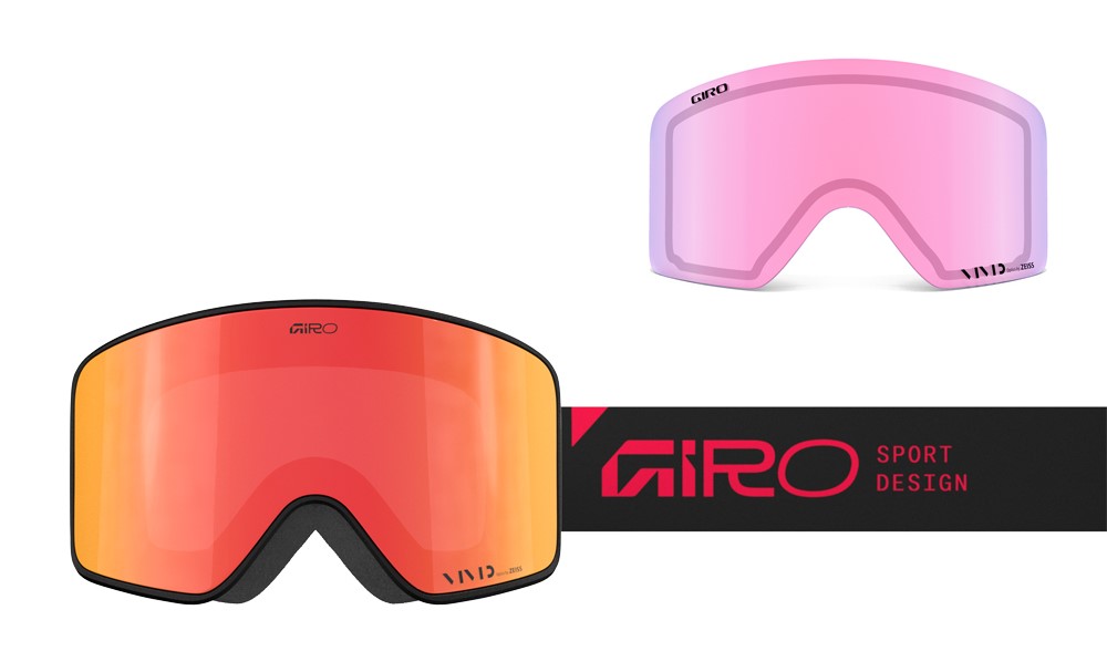 Gogle zimowe GIRO METHOD BLACK/RED STACKED (Szyba lustrzana kolorowa VIVID-Carl Zeiss EMBER 19-42% S2 + Szyba lustrzana kolorowa VIVID-Carl Zeiss INFRARED 58% S1) (NEW 2025/2026)
