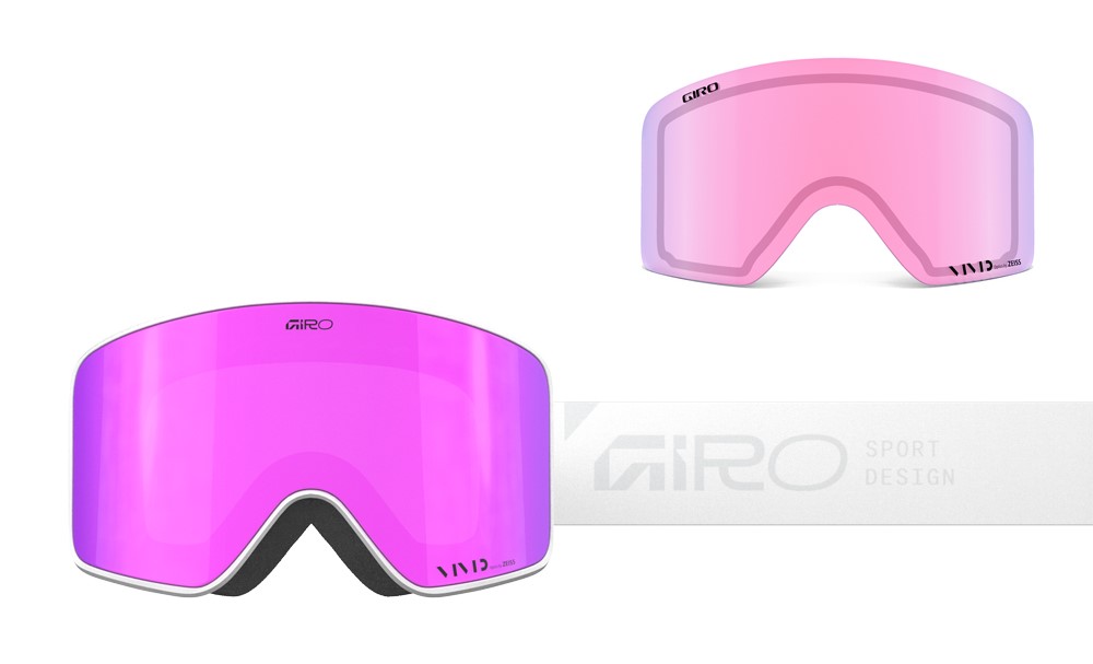 Gogle zimowe GIRO METHOD WHITE STACKED (Szyba lustrzana kolorowa VIVID-Carl Zeiss PINK 19-42% S2 + Szyba lustrzana kolorowa VIVID-Carl Zeiss INFRARED 58% S1) (NEW 2025/2026)