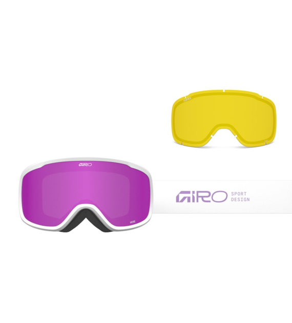 Gogle zimowe GIRO MOXIE MAUVE STACKED (Cylindryczne) (szyba AMBER PINK 19-42% S2 + YELLOW 80-99% S0) (NEW 2025/2026).