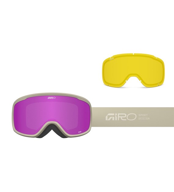 Gogle zimowe damskie GIRO MOXIE STONE STACKED (Cylindryczne) (szyba AMBER PINK 19-42% S2 + YELLOW 80-99% S0) (NEW 2025/2026).