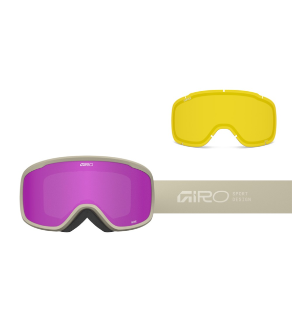Gogle zimowe GIRO MOXIE STONE STACKED (Cylindryczne) (szyba AMBER PINK 19-42% S2 + YELLOW 80-99% S0) (NEW 2025/2026).