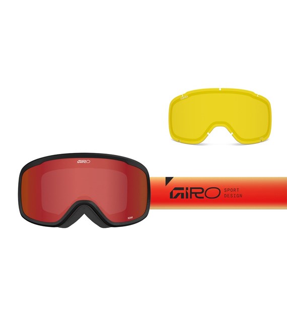 Gogle zimowe GIRO ROAM RED/BLACK FADED (OTG) (Cylindryczne) (szyba AMBER SCARLET 19-42% S2 + YELLOW 80-99% S0) (NEW 2025/2026)