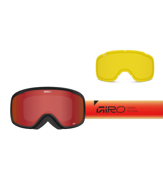 Gogle zimowe GIRO ROAM RED/BLACK FADED (OTG) (Cylindryczne) (szyba AMBER SCARLET 19-42% S2 + YELLOW 80-99% S0) (NEW 2025/2026)