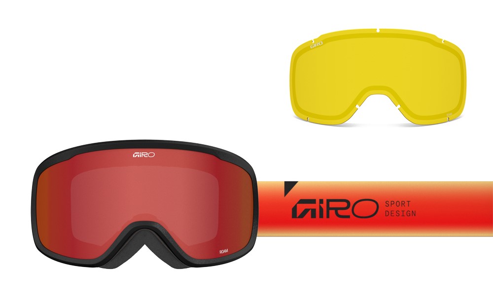 Gogle zimowe GIRO ROAM RED/BLACK FADED (szyba AMBER SCARLET 19-42% S2 + YELLOW 80-99% S0) (NEW 2025/2026)