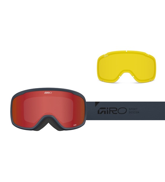 Gogle zimowe GIRO ROAM INDIGO STACKED (OTG) (Cylindryczne) (szyba AMBER SCARLET 19-42% S2 + YELLOW 80-99% S0) (NEW 2025/2026)