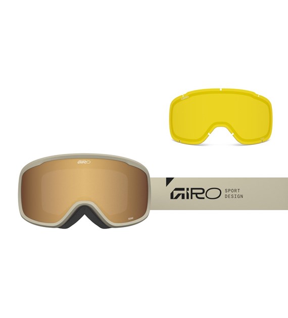 Gogle zimowe GIRO ROAM STONE STACKED (OTG) (Cylindryczne) (szyba AMBER GOLD 19-42% S2 + YELLOW 80-99% S0) (NEW 2025/2026)